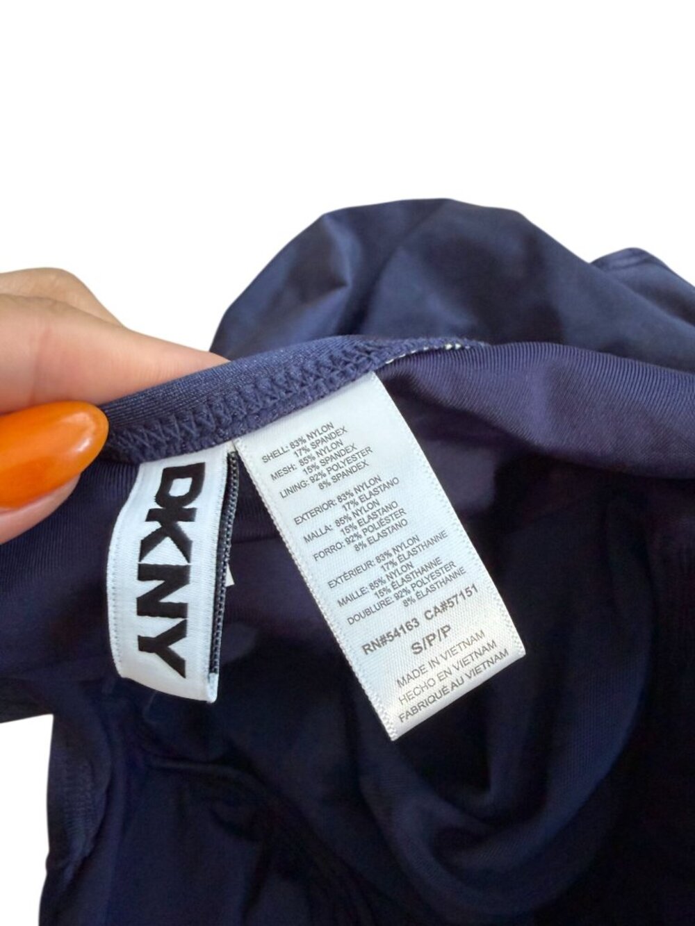 DKNY Navy Blue One Piece Swimsuit Bathing Suit Size Small - Picture 5 of 5